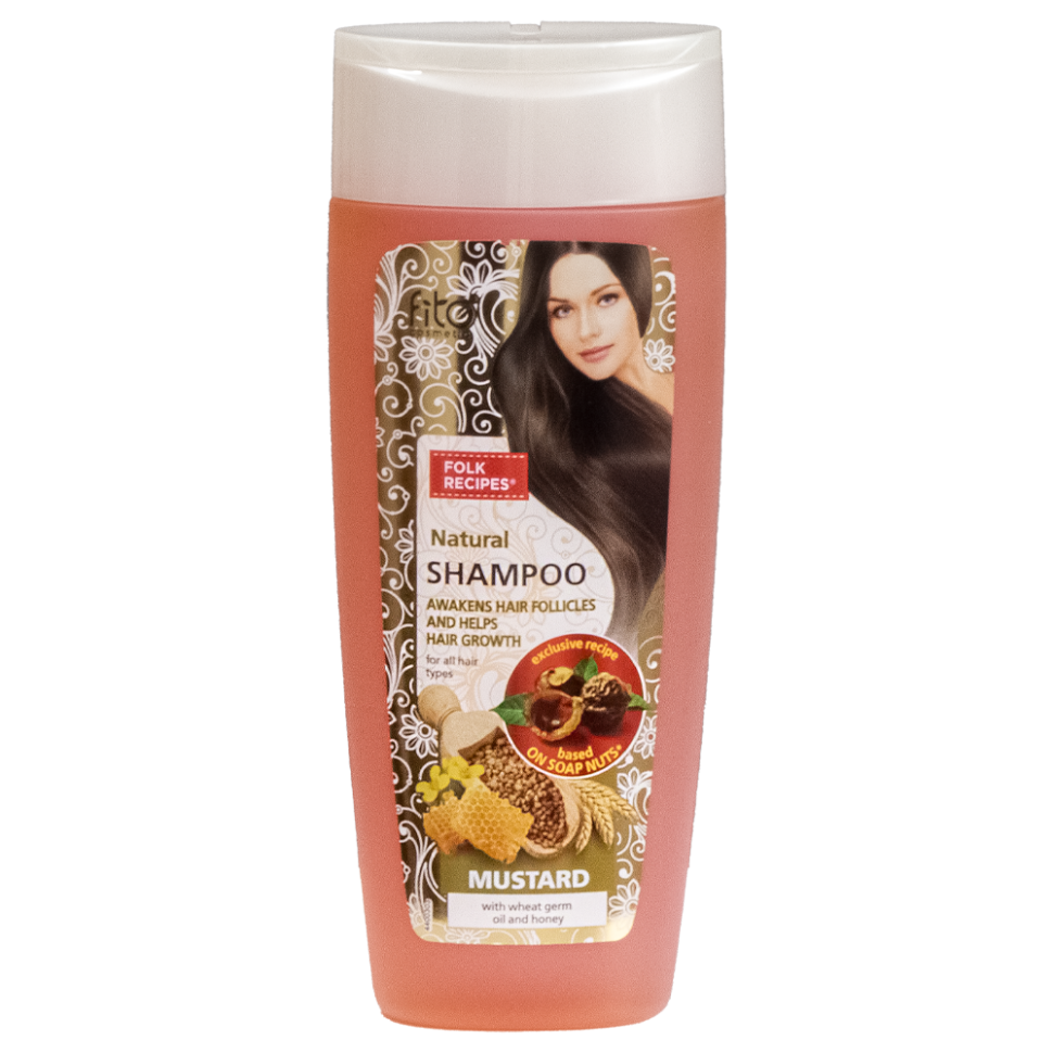 Шампунь для всех типов волос Горчичный с маслом зародышей пшеницы и медом Народные Рецепты, 270 мл фото 1 — Интернет каталог PriceOK