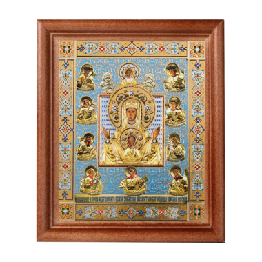 Знамение Курская-Коренная икона Божией Матери, деревянная рама, двойное тиснение, под стеклом, 18х24 — Интернет каталог PriceOK
