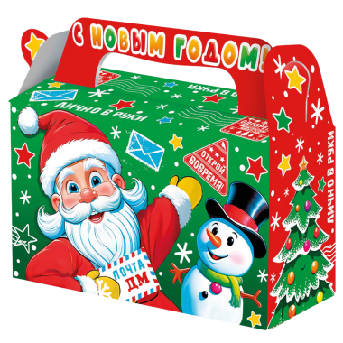 Складная новогодняя упаковка Новогодний подарок, 500 гр, картонная подарочная коробка — Интернет каталог PriceOK