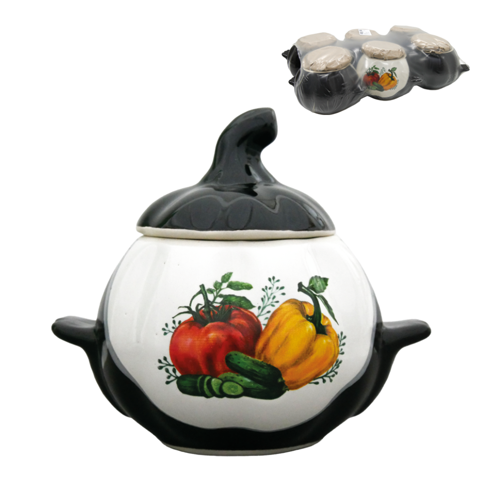 Горшок тыква белокоричневый с ручками 0,75 л для выпекания деколь овощи (набор из 6 горшков) фото 1 — Интернет каталог PriceOK