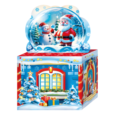 Складная новогодняя упаковка Снежный шар, 800 г, картонная подарочная коробка для конфет — Интернет каталог PriceOK