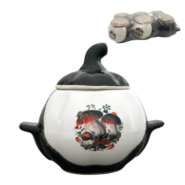 Горшок тыква белокоричневый с ручками 0,75 л для выпекания деколь гриби (набор из 6 горшков) — Интернет каталог PriceOK