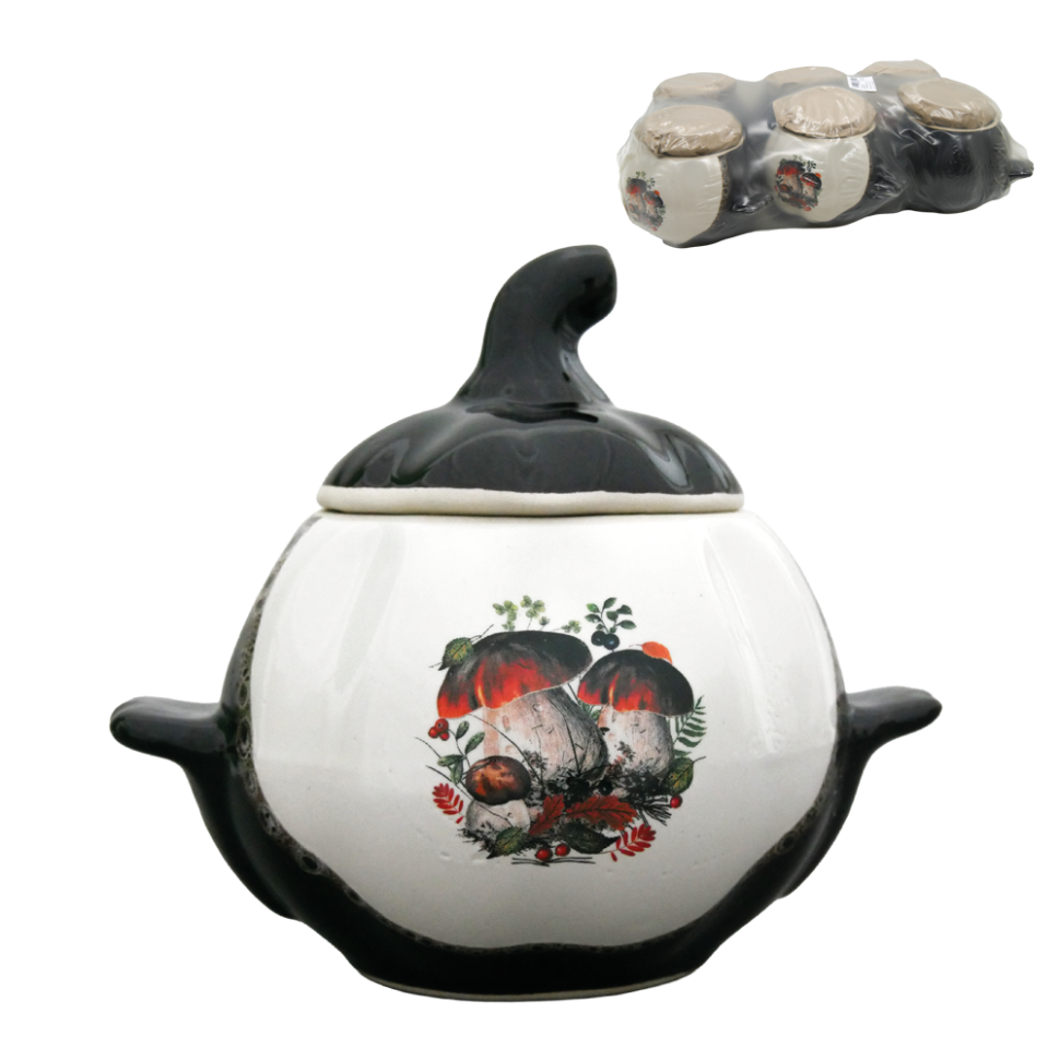 Горшок тыква белокоричневый с ручками 0,75 л для выпекания деколь гриби (набор из 6 горшков) фото 1 — Интернет каталог PriceOK