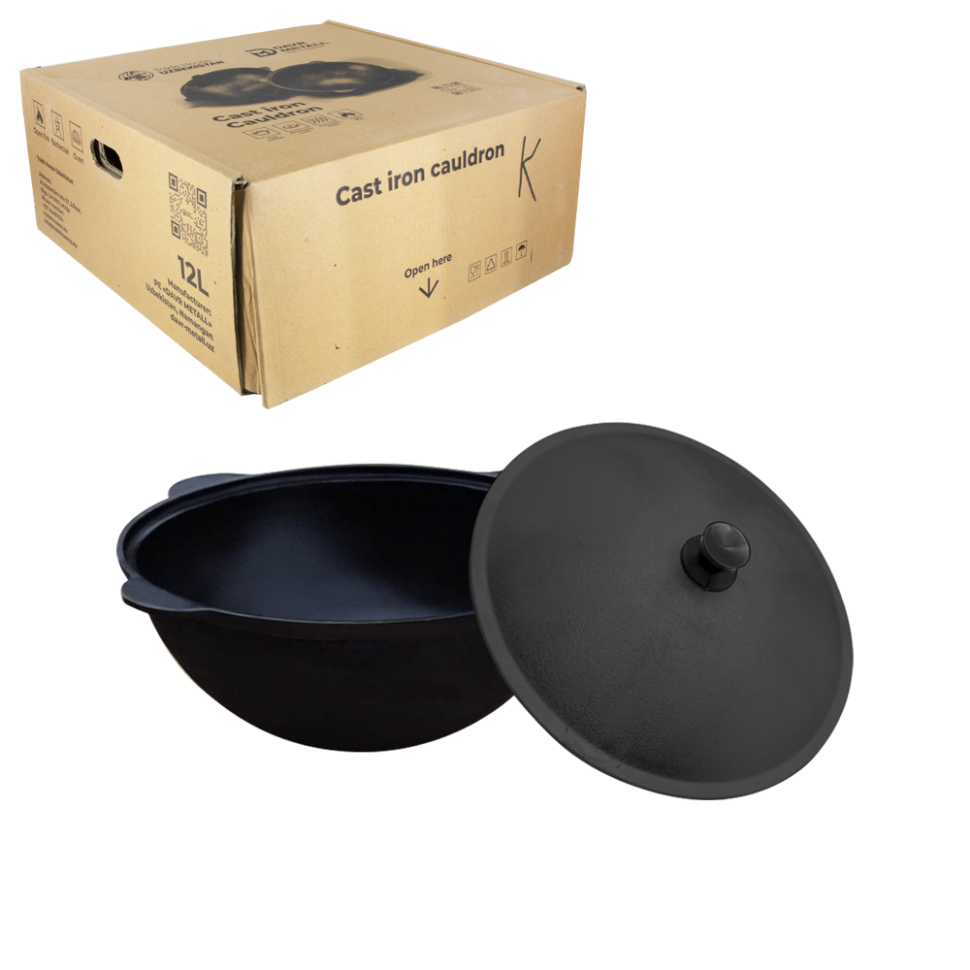 Узбекский чугунный казан на 10 л круглое дно c крышкой из алюминия. фото 1 — Интернет каталог PriceOK