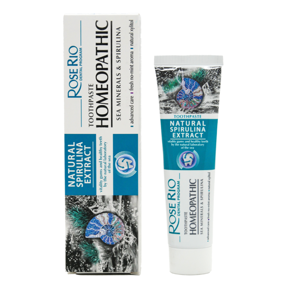 ROSE RIO Natural зубная паста со спирулиной, без фтора, 65 мл фото 1 — Интернет каталог PriceOK