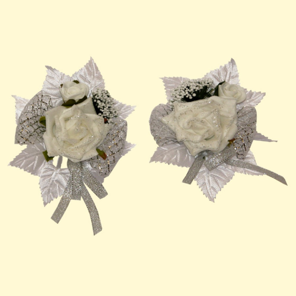 Свадебная декорация Цветы 2 шт., белый, 7х11 см, различные дизайны фото 1 — Интернет каталог PriceOK