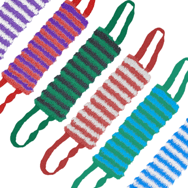 Мочалка Жёсткая полосатая, пр. 42 х 10 cm, разные цвета — Интернет каталог PriceOK