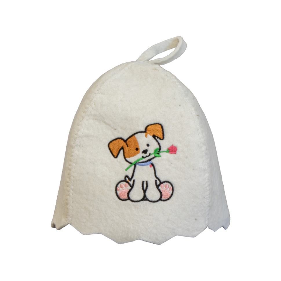 Детская Шапочка банная Щеночек, войлок, В - 21 см фото 1 — Интернет каталог PriceOK