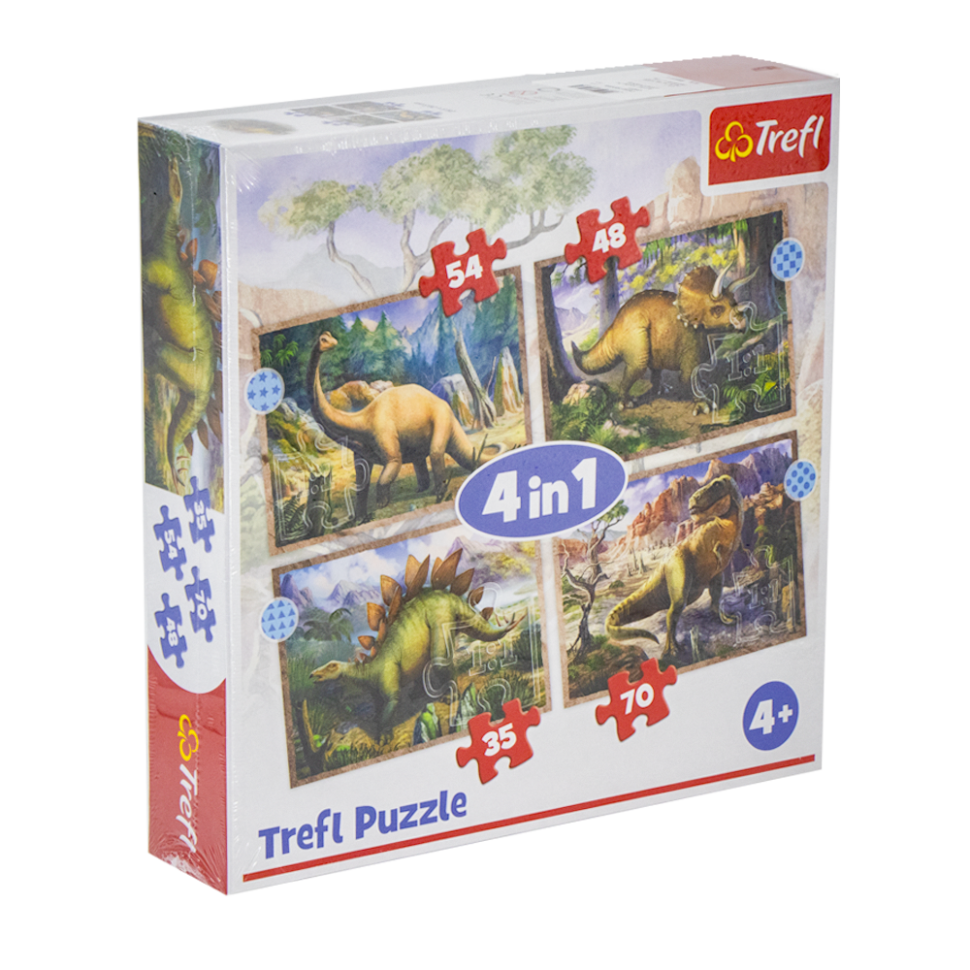 Пазлы динозавры 4 в1 35 48 54 70 деталей фото 1 — Интернет каталог PriceOK