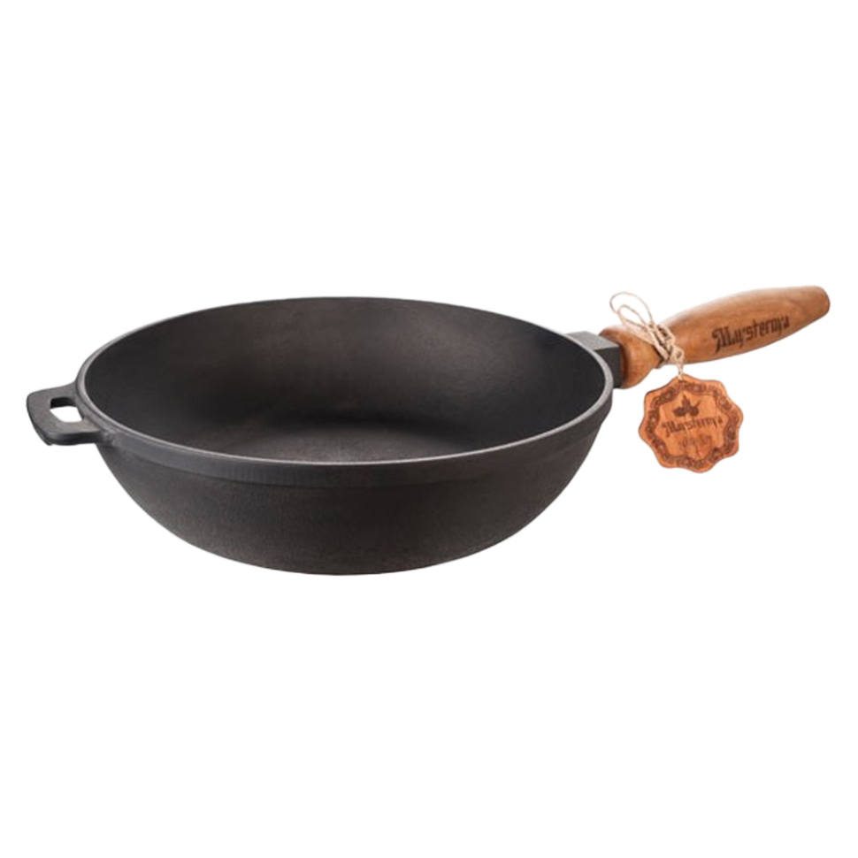 Чугунная сковорода с деревянной ручкой 28х6 см фото 1 — Интернет каталог PriceOK
