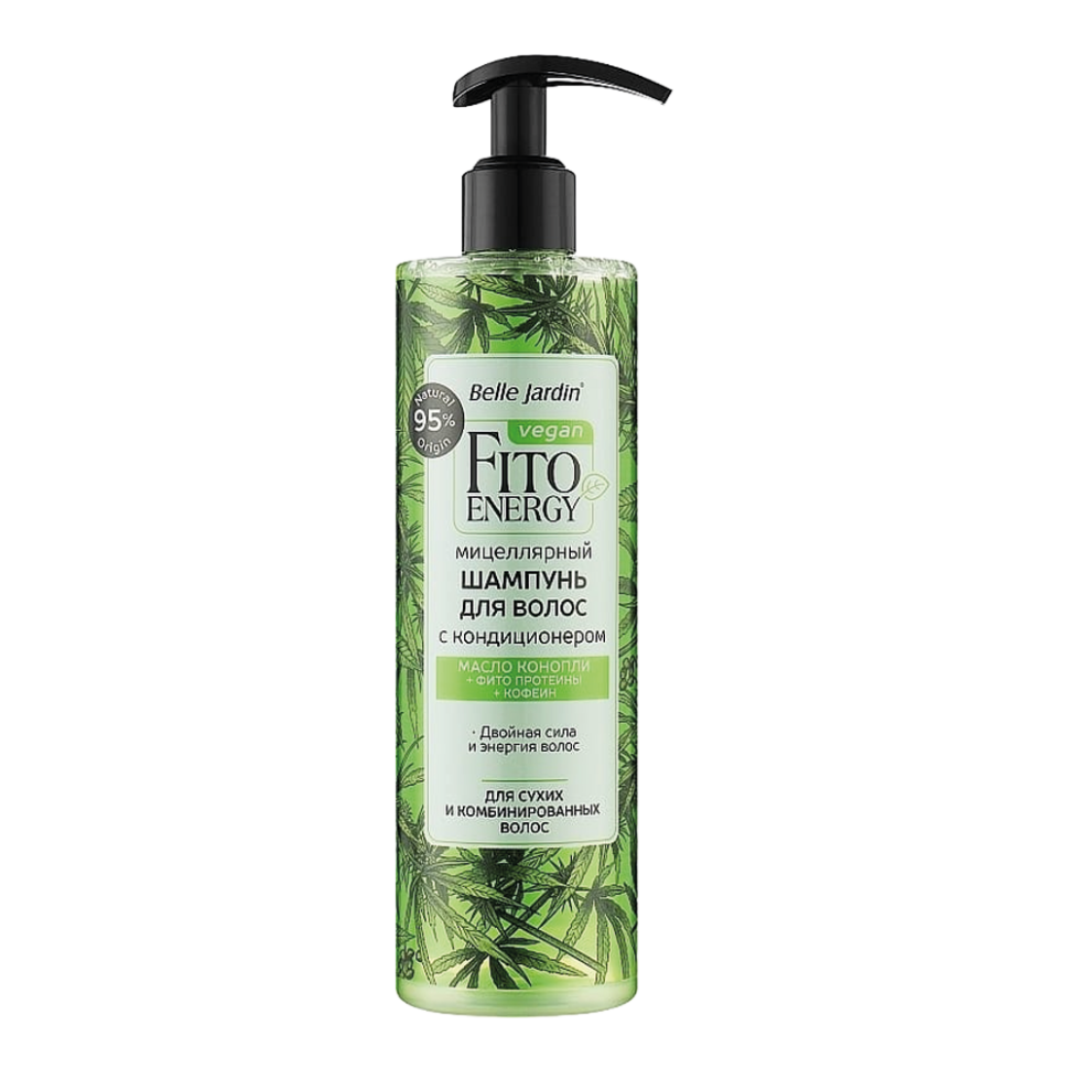 Belle Jardin Мицеллярный шампунь с кондиционером – масло конопли, фито-протеины и кофеин, 400 мл фото 1 — Интернет каталог PriceOK