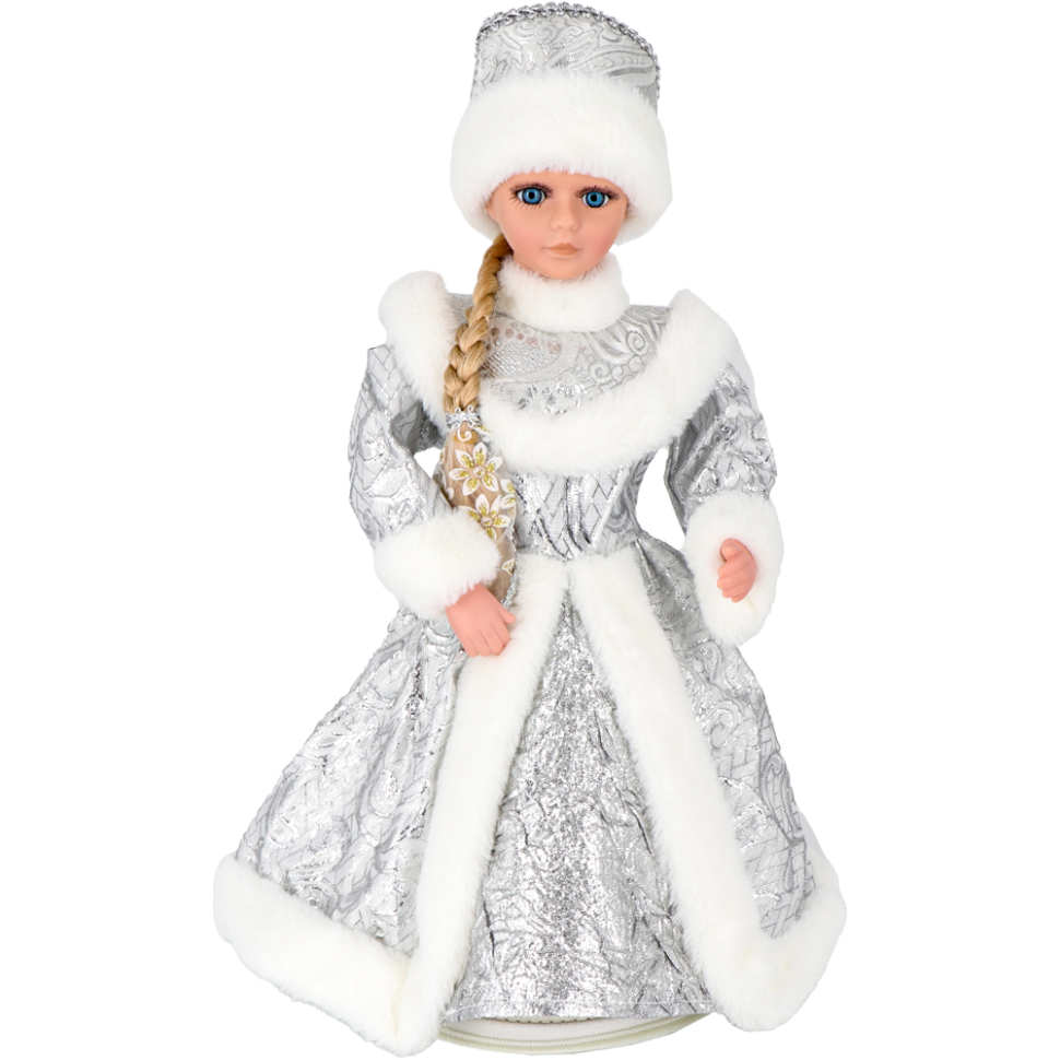 Фигура Снегурочка в серебряном, с отделением для конфет и подарков, 40 см фото 1 — Интернет каталог PriceOK