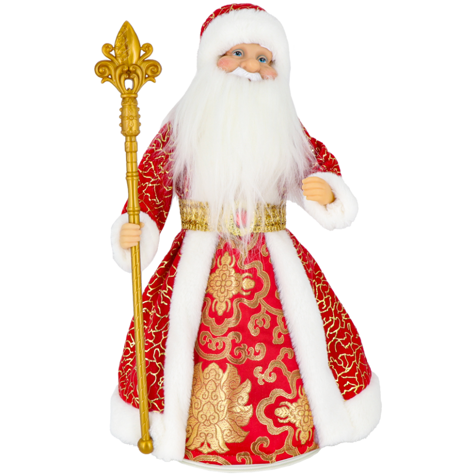 Фигура Дед Мороз в красном с золотом, с отделением для конфет и подарков, 40 см фото 1 — Интернет каталог PriceOK