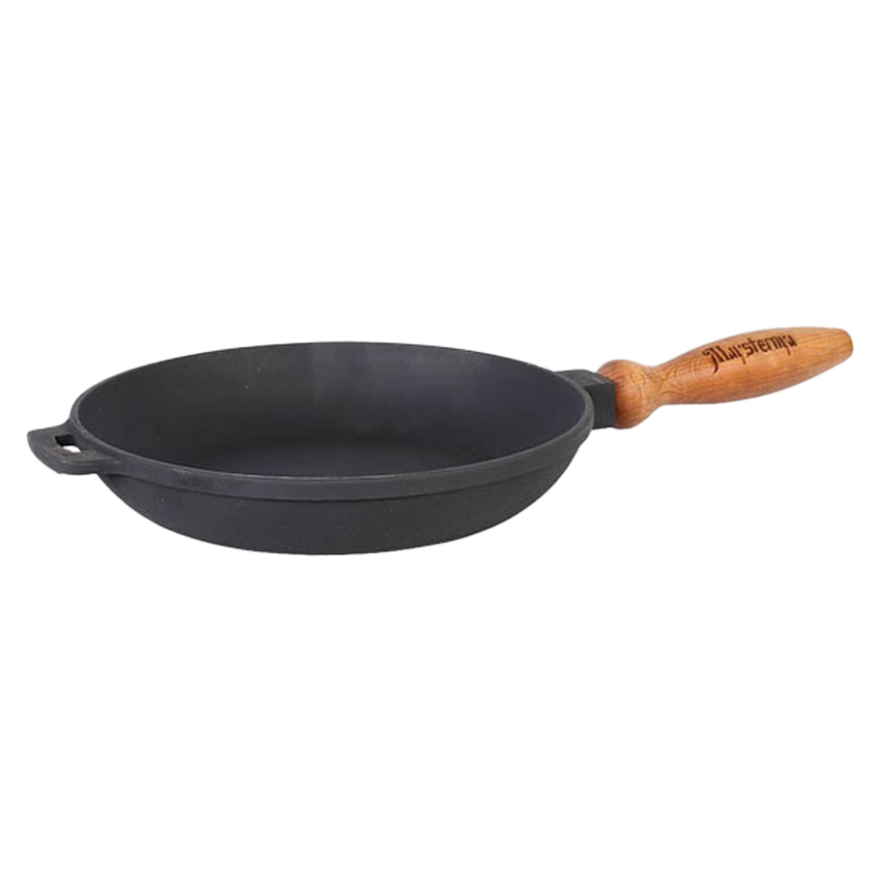 Чугунная сковорода с деревянной ручкой 26х4 см фото 1 — Интернет каталог PriceOK