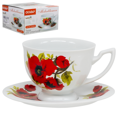 Чайный набор Царский, дизайн Маки, 1 чашка 370 мл + 1 блюдце — Интернет каталог PriceOK