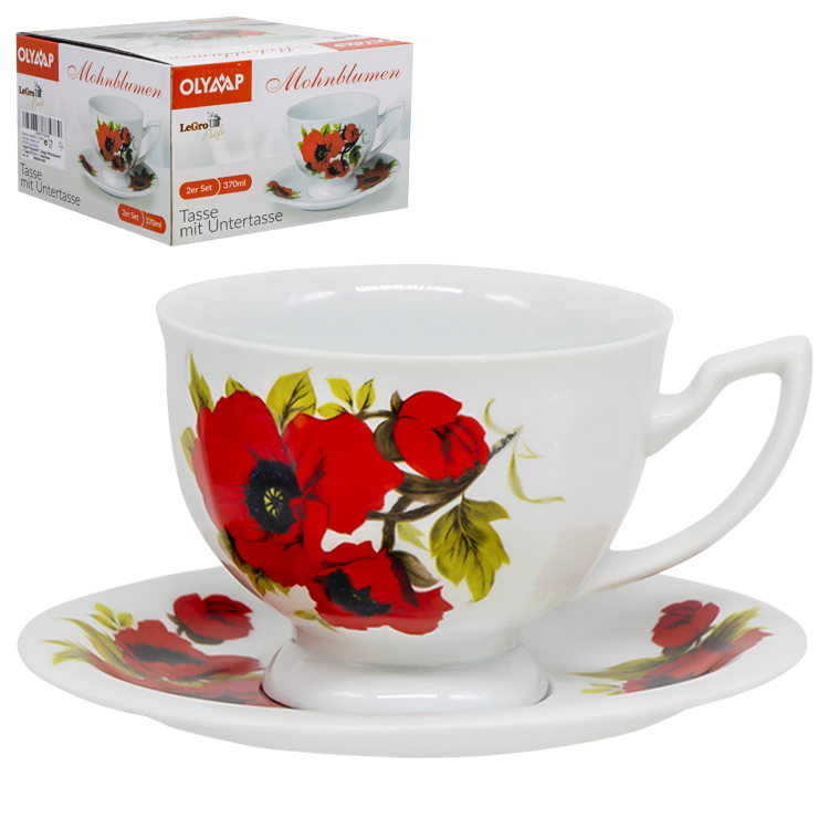 Чайный набор Царский, дизайн Маки, 1 чашка 370 мл + 1 блюдце фото 1 — Интернет каталог PriceOK