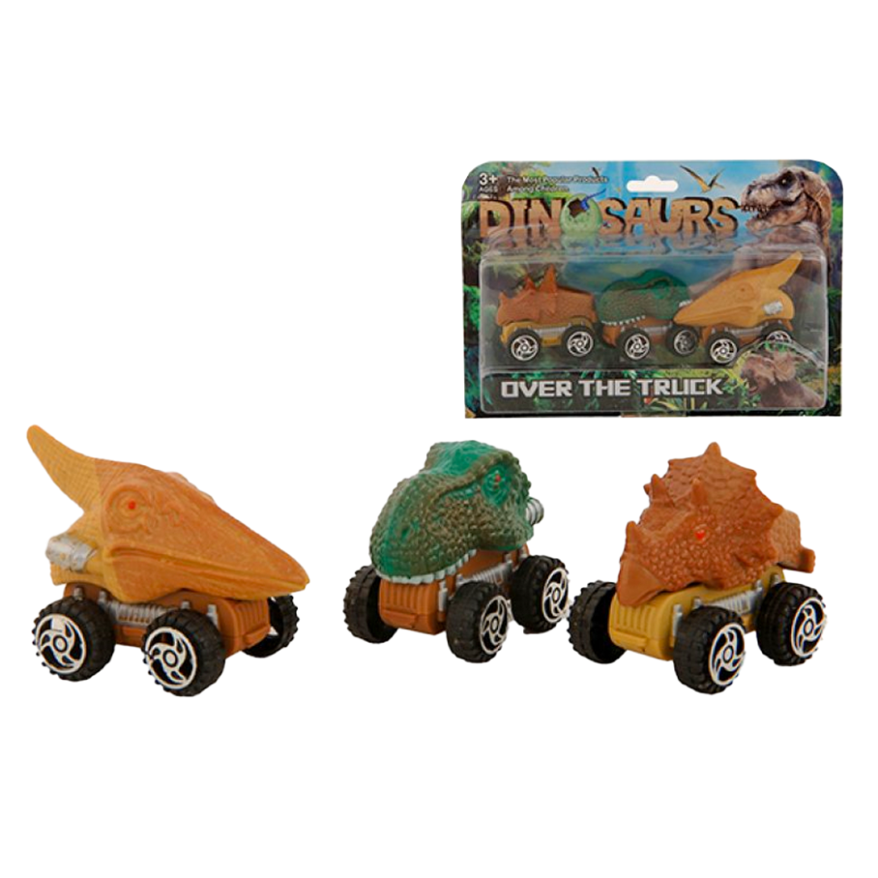 Тачки Дино с инерционным механизмом, 3 шт, 6-8 см фото 1 — Интернет каталог PriceOK