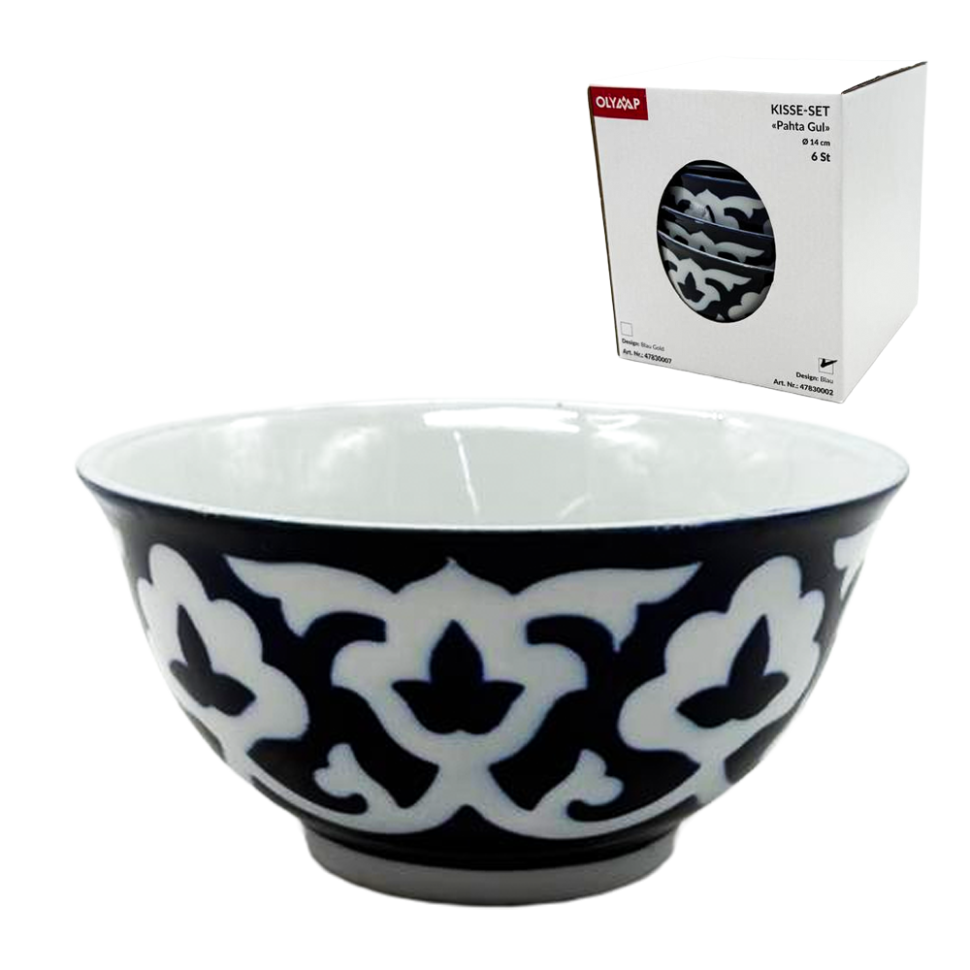 Набор киссэ Пахта Гул 6 шт, белый-синий, Узбекистан, диаметр 14 см фото 1 — Интернет каталог PriceOK