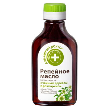 Репейное масло Домашний доктор, против перхоти, с чайным деревом и розмарином, 100 мл — Интернет каталог PriceOK