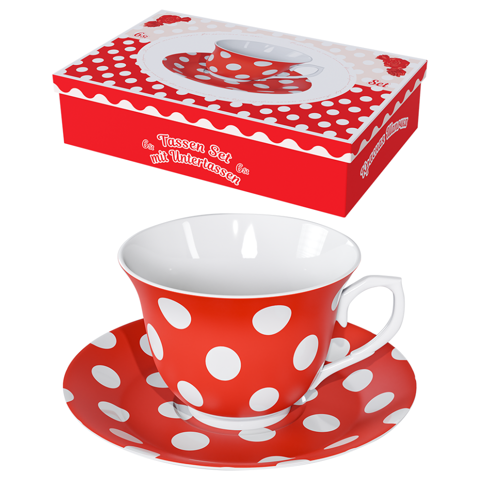 Чайный сервиз Красная Шапочка 12 частей, 6 чашек + 6 блюдец фото 1 — Интернет каталог PriceOK
