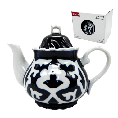 Чайник заварочный Пахта Гул, белый-синий, Узбекистан, 0,9 л — Интернет каталог PriceOK