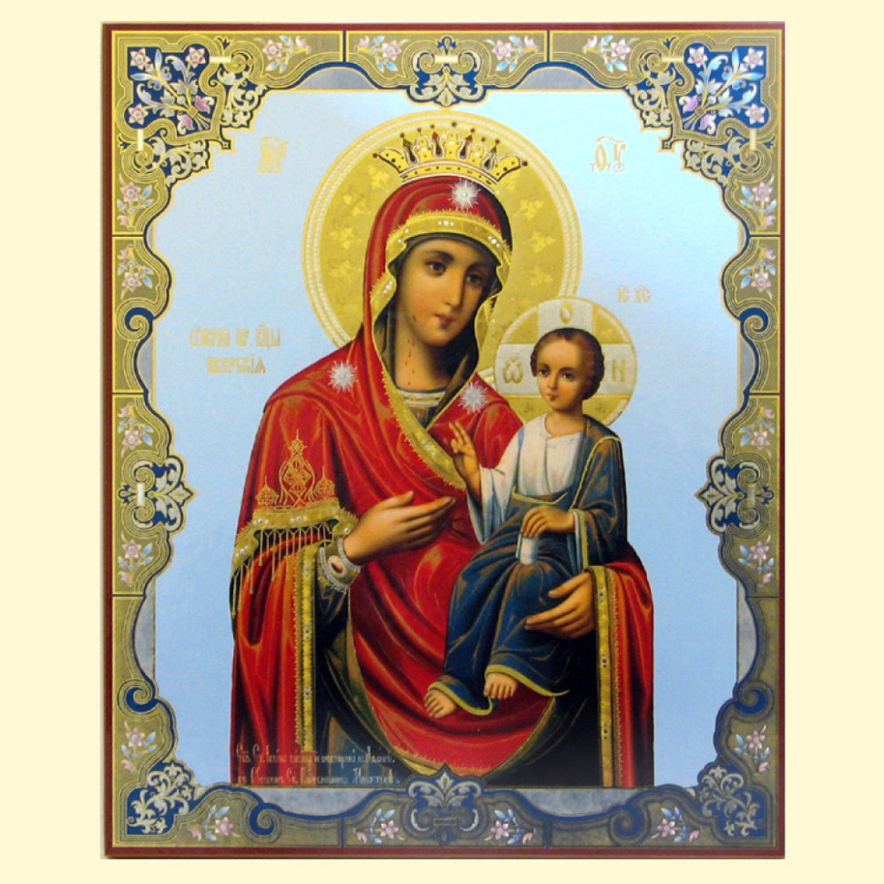 Икона Иверская, 30x40 см, деревянная, двойное тиснение фото 1 — Интернет каталог PriceOK