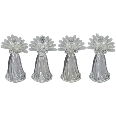 Набор Статуэток светящихся 12 Ангелов в 4 варианта, меняют цвета и светятся крылья, из акрила, 10 см — Интернет каталог PriceOK