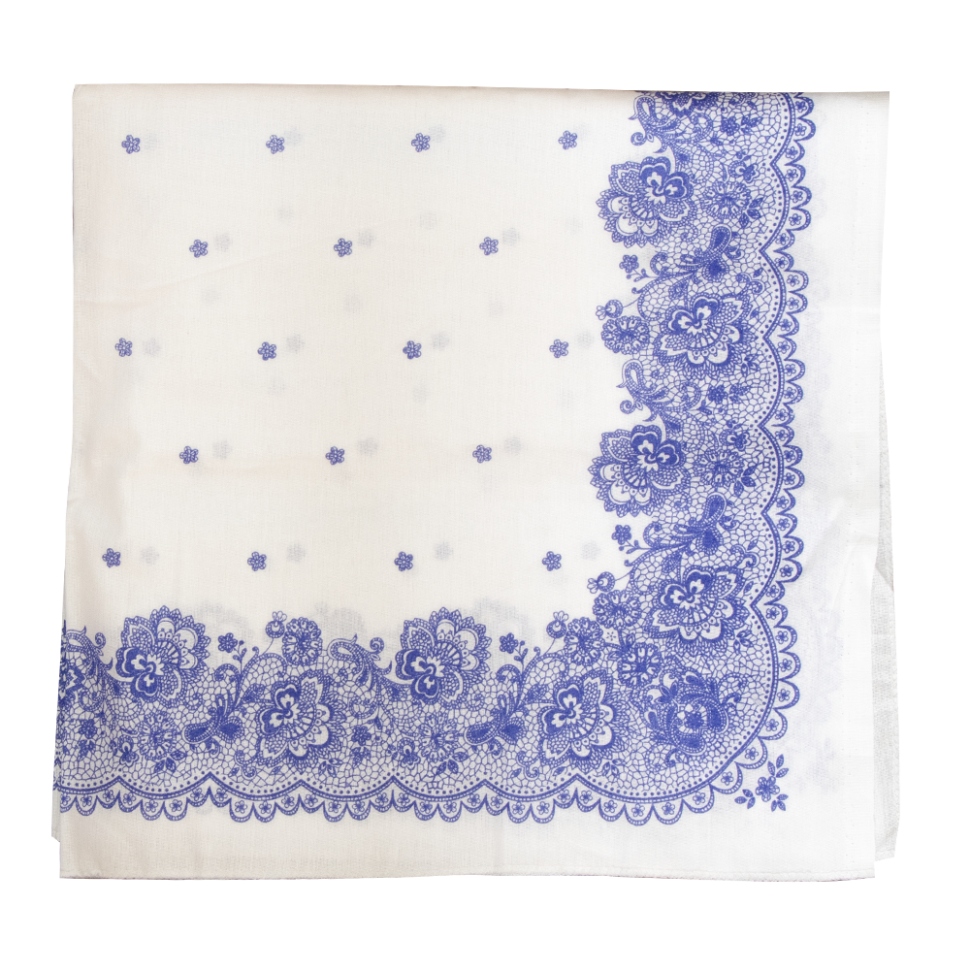 Платок ситцевый, 80х80 см, голубой фото 1 — Интернет каталог PriceOK