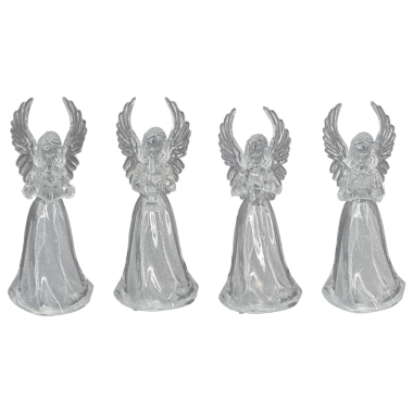 Набор Статуэток светящихся 12 Ангелов в 4 варианта, меняют цвета, из акрила, 10 см — Интернет каталог PriceOK