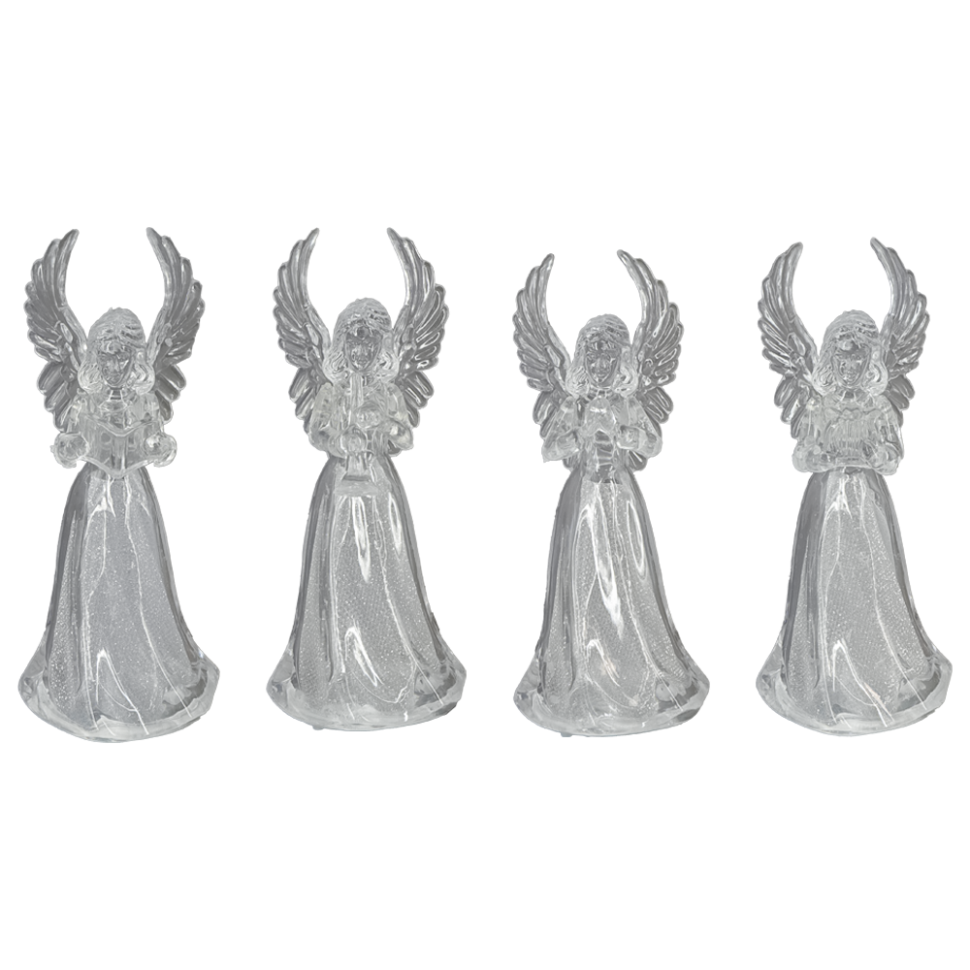 Набор Статуэток светящихся 12 Ангелов в 4 варианта, меняют цвета, из акрила, 10 см фото 1 — Интернет каталог PriceOK