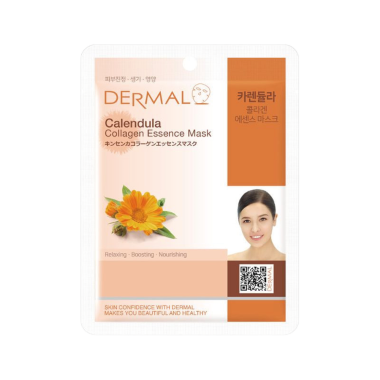 DERMAL тканевая маска для лица с коллагеном и календулой, 23 г — Интернет каталог PriceOK