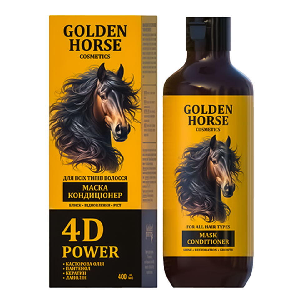 Маска-кондиционер для волос - Golden Horsе, 4D Power, 400 мл фото 1 — Интернет каталог PriceOK