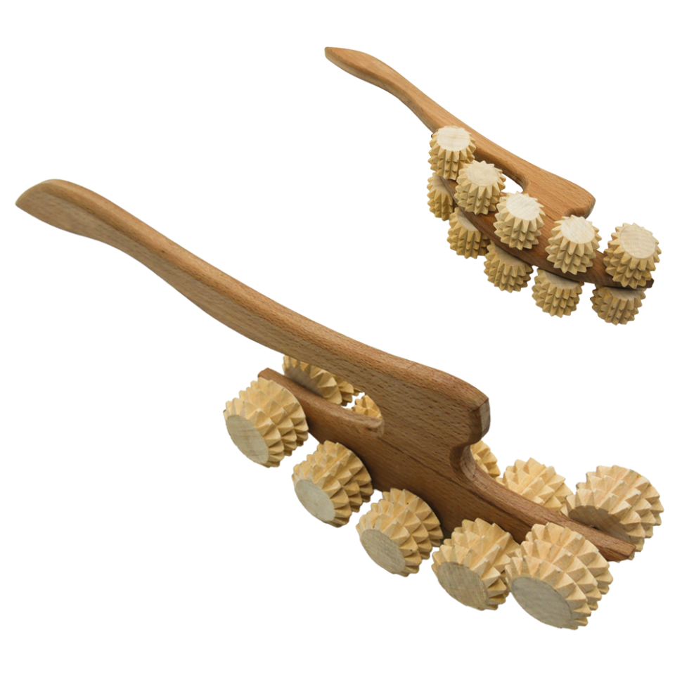 Массажер роликовый антицеллюлитный деревянный Топорик с ручкой на 10 роликов фото 1 — Интернет каталог PriceOK