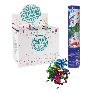 Набор - Хлопушек пневматических Счастья, Радости, Веселья! фольга, серпантин, вложения, 24 шт, 20 см — Интернет каталог PriceOK