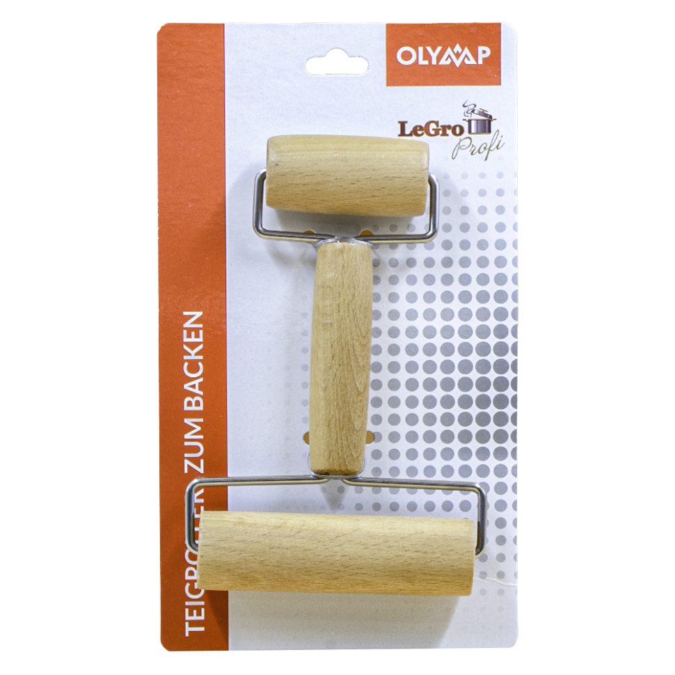 Скалка деревянная двусторонняя, 18 см фото 1 — Интернет каталог PriceOK