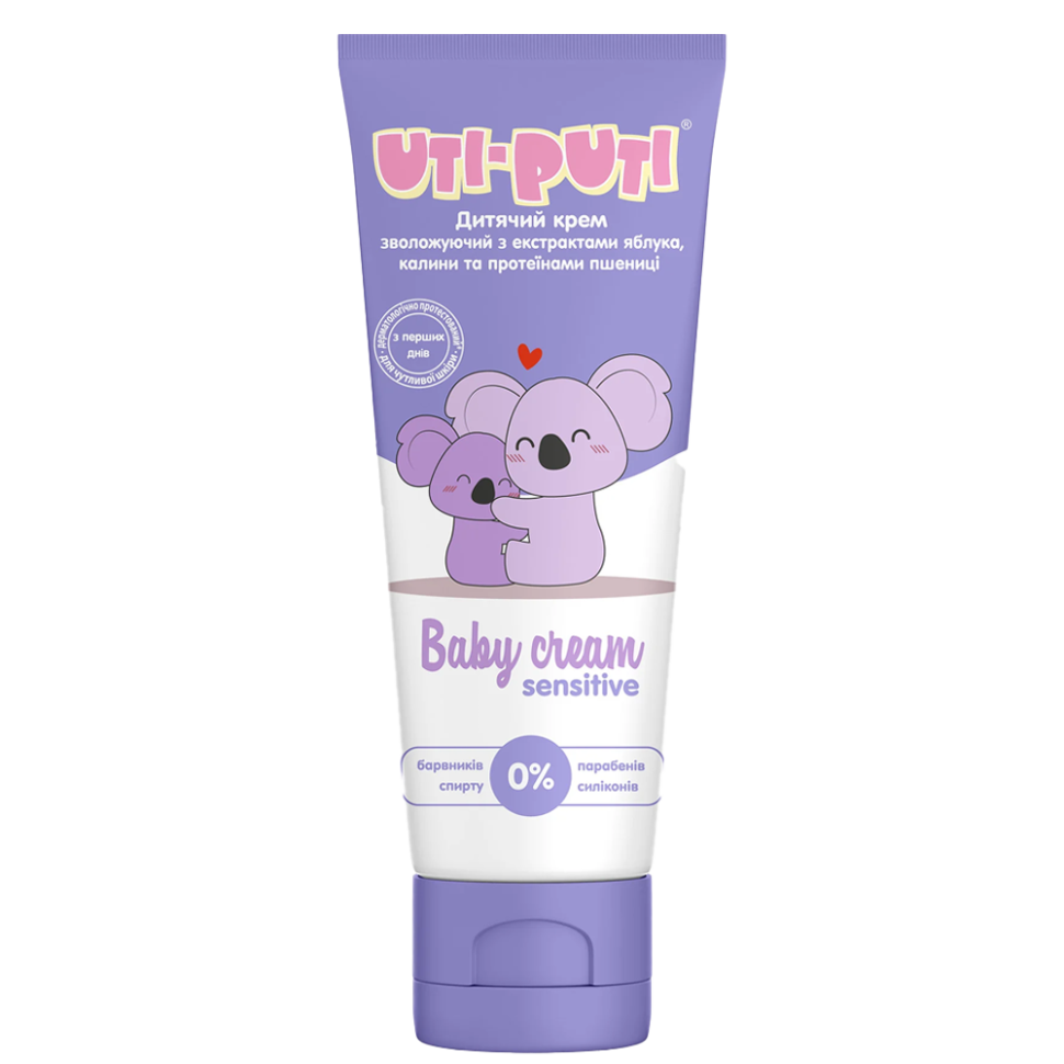 Детский увлажняющий крем UTI-PUTI с экстрактами яблока, калины и протеинами пшеницы, 75 мл фото 1 — Интернет каталог PriceOK