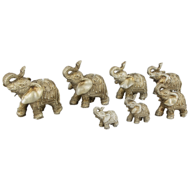 Набор Фигур 7 Слонов светлые, полистоун, 4 см, 5,5 см, 7,5 см, 7,8 см, 8,4 см, 9,4 см,10,3 см — Интернет каталог PriceOK
