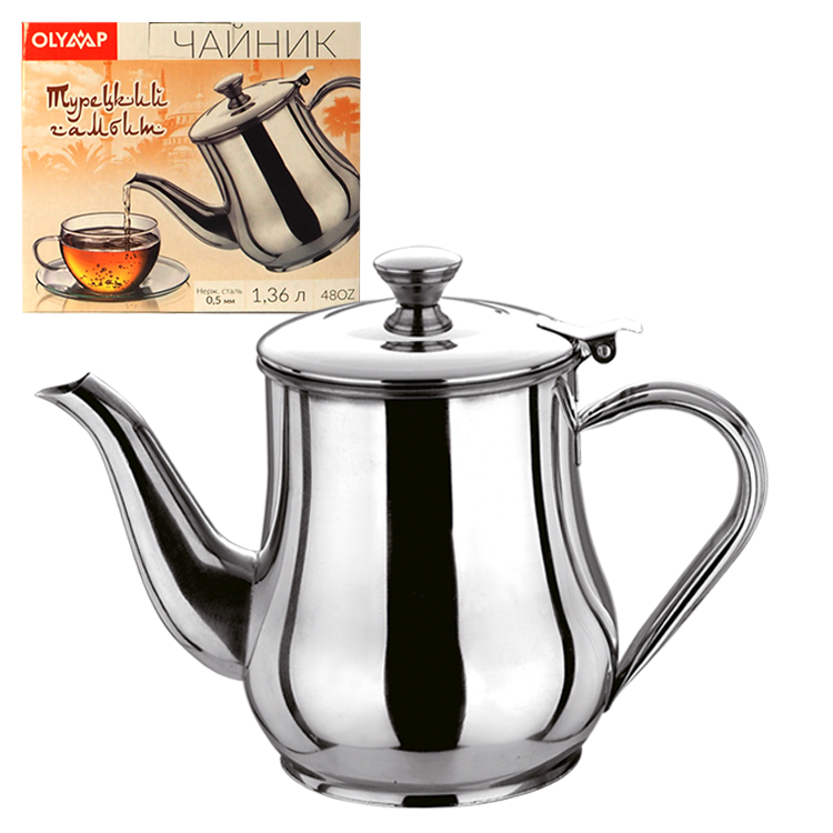 Чайник Турецкий гамбит 1,36 Л, Нерж. сталь фото 1 — Интернет каталог PriceOK