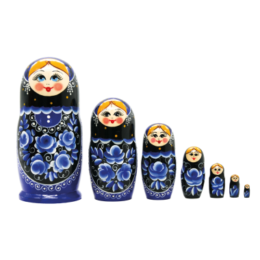 Матрёшка Гжель черная M7, 18 см — Интернет каталог PriceOK