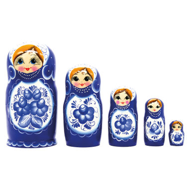 Матрёшка Гжельская большая M5, 18 см — Интернет каталог PriceOK