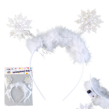 Ободок новогодний карнавальный Снежинка с голубыми диодами — Интернет каталог PriceOK