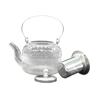 Стеклянный заварочный чайник 1 л с крышкой и ручкой из нержавеющей стали — Интернет каталог PriceOK