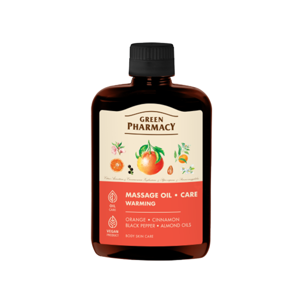 Массажное масло Зелёная аптека, 200 мл, разогревающее, композиция базовых и эфирных масел фото 1 — Интернет каталог PriceOK