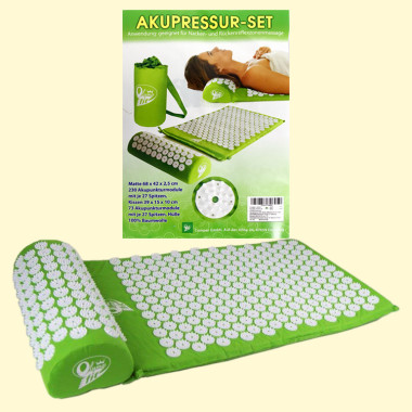 Акупунктурный набор: коврик 68x42x2,5 см, подушка 39 x15 x 10 см, в мешке из 100% хлопка — Интернет каталог PriceOK