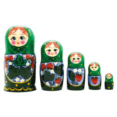 Матрёшка Зеленая клубничка M5, 18 см — Интернет каталог PriceOK
