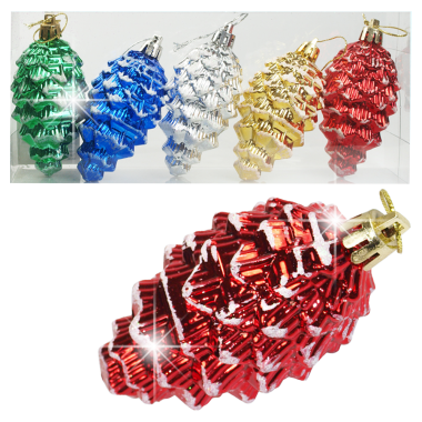 Набор ёлочных игрушек Шишки 5 шт 8 cм, мультиколор — Интернет каталог PriceOK