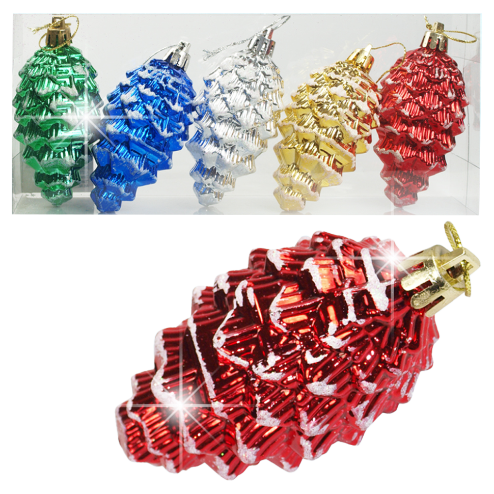 Набор ёлочных игрушек Шишки 5 шт 8 cм, мультиколор фото 1 — Интернет каталог PriceOK