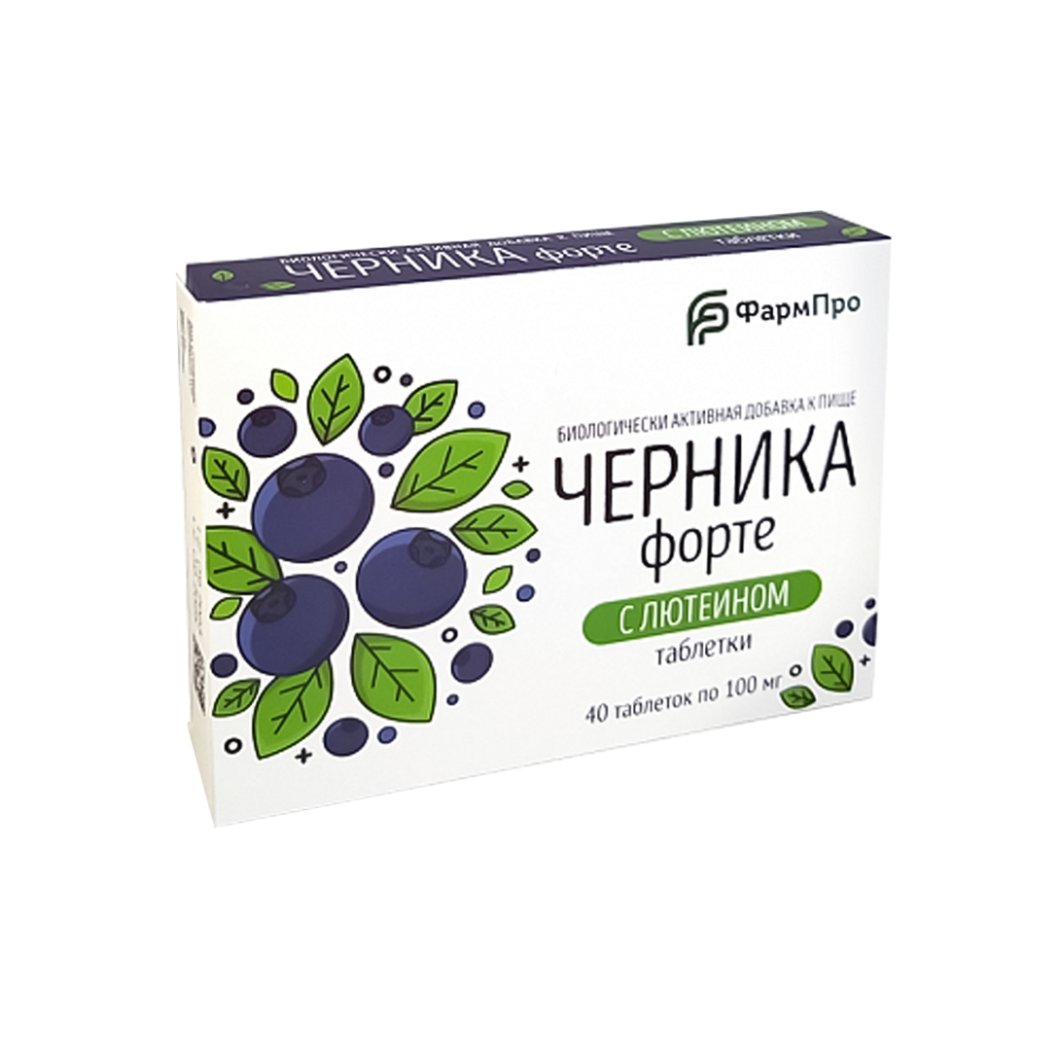 Таблетки Черника форте с лютеином 40 таблеток по 100 мг фото 1 — Интернет каталог PriceOK