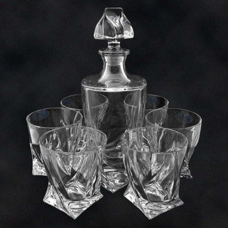 Набор для виски QUADRO графин 850 мл, 6 бокалов для виски 340 мл фото 1 — Интернет каталог PriceOK