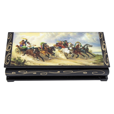 Шкатулка Летние гонки, простой узор по краю, лаковая миниатюра, 17,5х3,5х8,5 см — Интернет каталог PriceOK